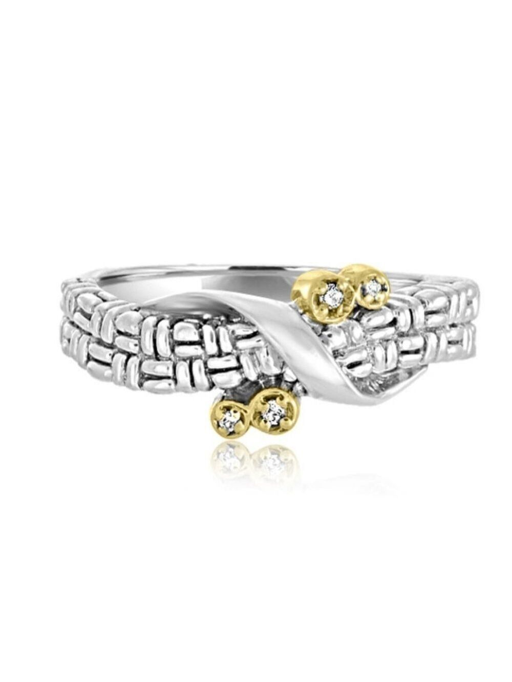 Philip Andre 18K Gold & Sterling Diamond Ring - Picture 3 of 6